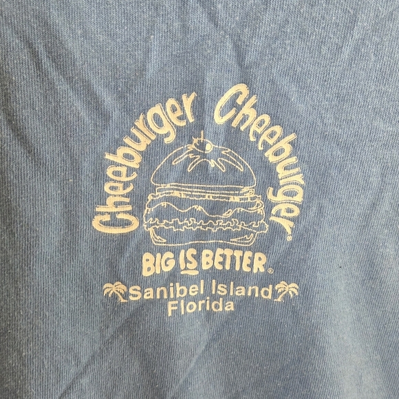 Anvil | Cheeburger Cheeburger Blue Short Sleeve Graphic Tee Size Medium - Picture 4 of 5